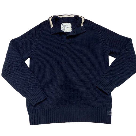 American Eagle Outfitters Other - American Eagle Sweater Mens Size 3XL Blue Chunky Knit Pullover Casual Normcore